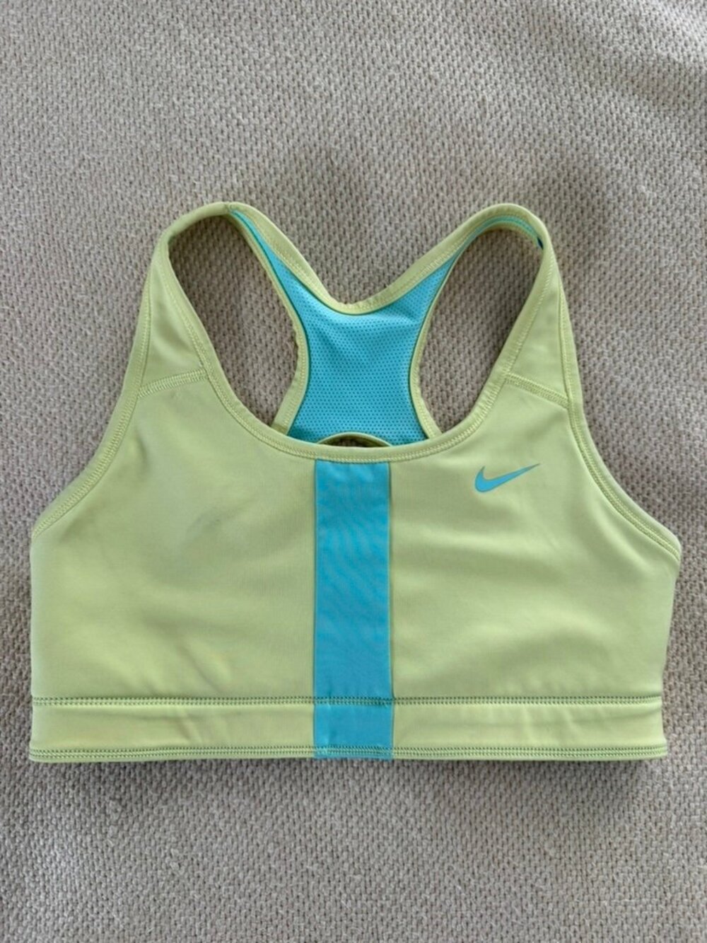 Nike Reversible Sports Bra Racerback Blue Zebra Lime
